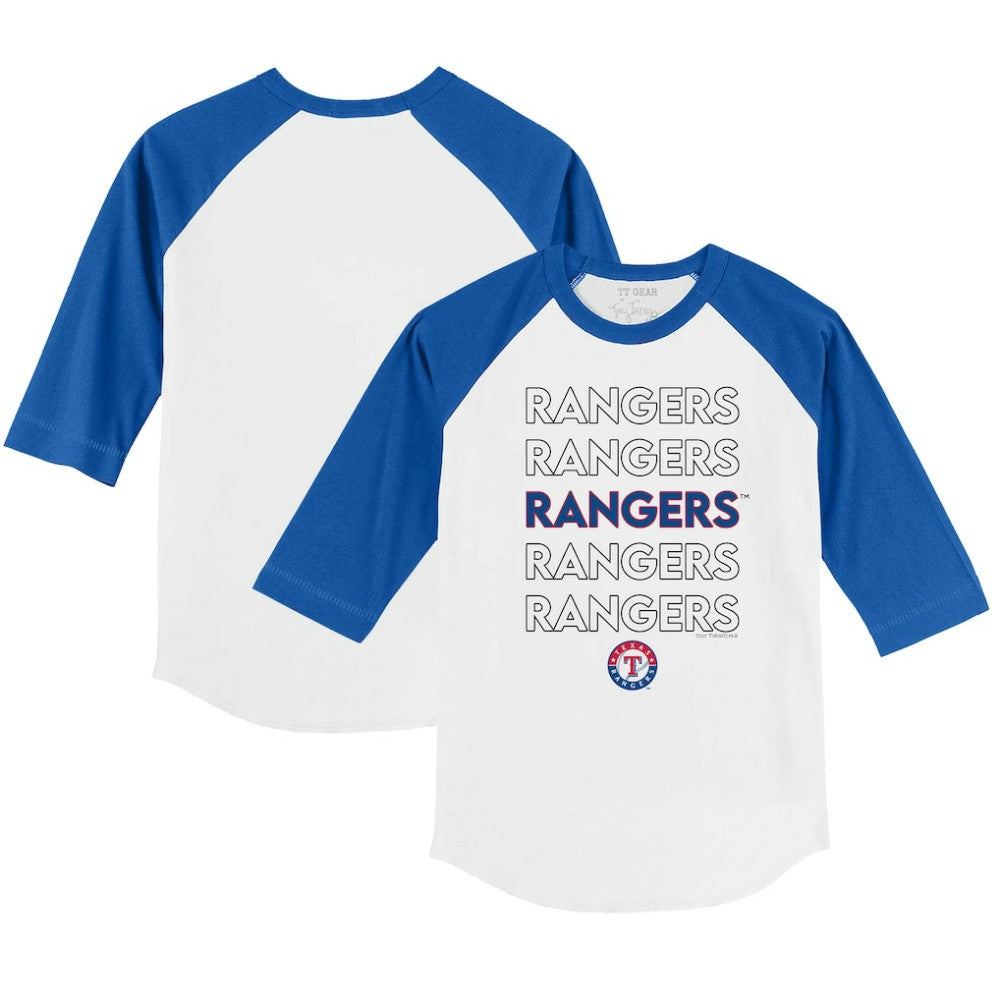 Texas Rangers Tiny Turnip Youth Stacked 3/4-Sleeve Raglan T-Shirt - MLB T-shirts