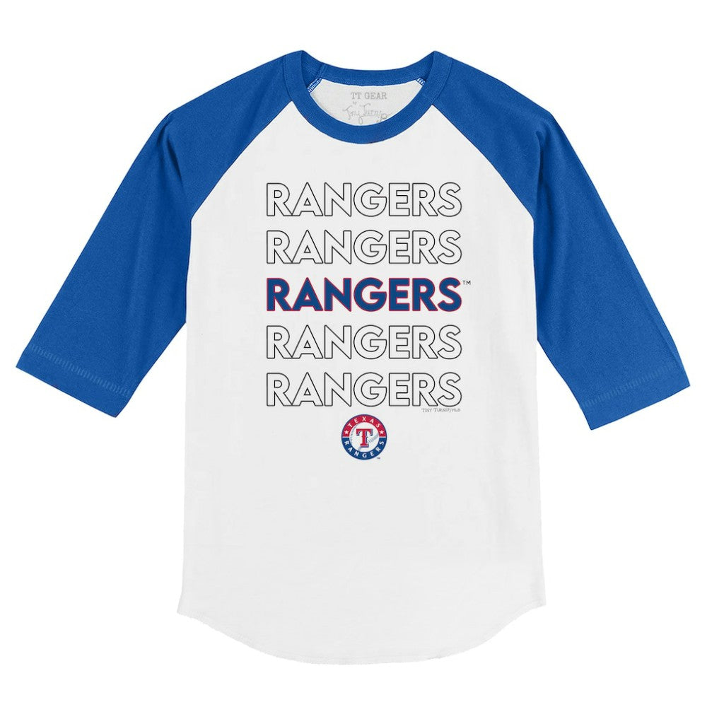 Texas Rangers Tiny Turnip Youth Stacked 3/4-Sleeve Raglan T-Shirt - MLB T-shirts
