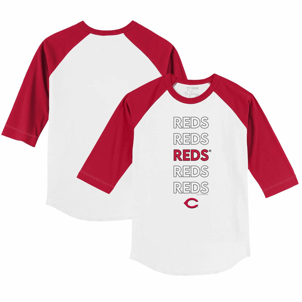 Cincinnati Reds Tiny Turnip Youth Stacked 3/4-Sleeve Raglan T-Shirt - MLB T-shirts