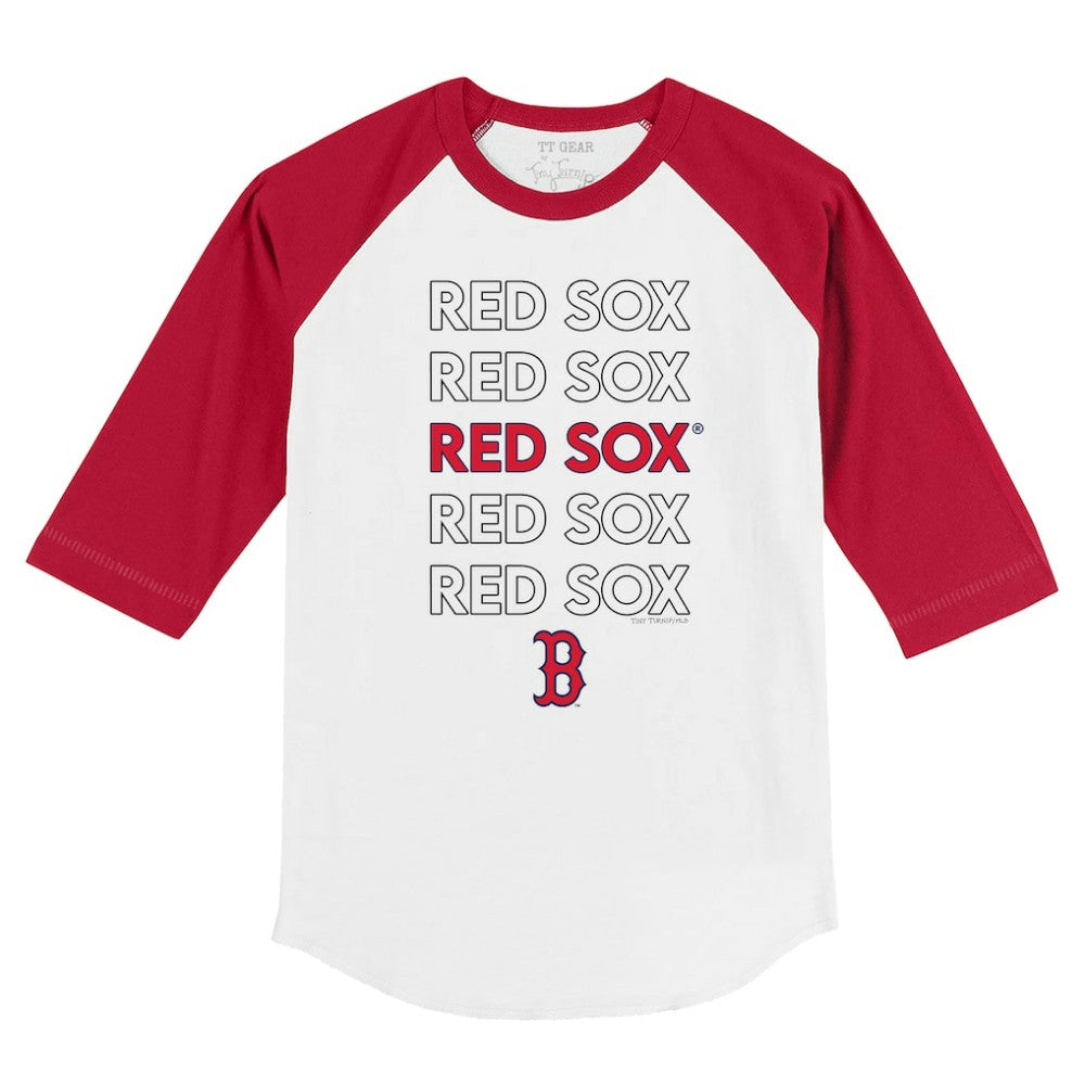 Boston Red Sox Tiny Turnip Youth Stacked 3/4-Sleeve Raglan T-Shirt - MLB T-shirts