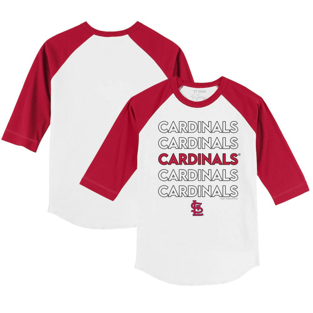 St. Louis Cardinals Tiny Turnip Youth Stacked 3/4-Sleeve Raglan T-Shirt - MLB T-shirts