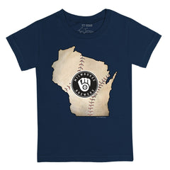 Milwaukee Brewers Tiny Turnip Youth State Outline T-Shirt - MLB T-shirts