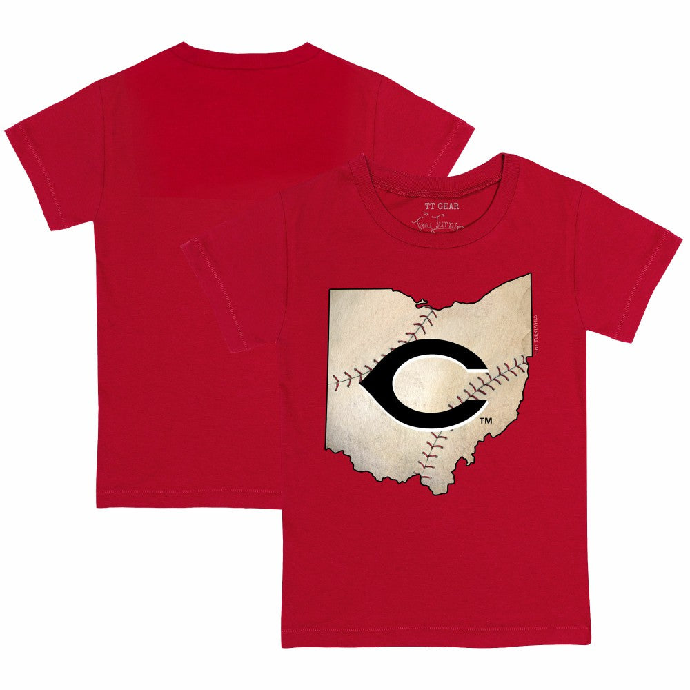 Cincinnati Reds Tiny Turnip Youth State Outline T-Shirt - MLB T-shirts