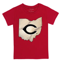 Cincinnati Reds Tiny Turnip Youth State Outline T-Shirt - MLB T-shirts