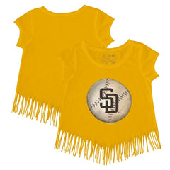 San Diego Padres Tiny Turnip Girls Youth Stitched Baseball Fringe T-Shirt - MLB T-shirts