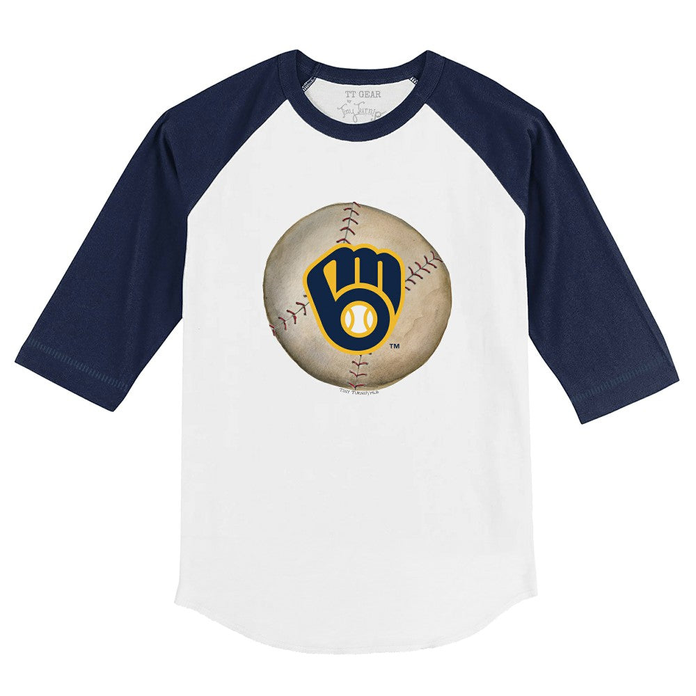 Milwaukee Brewers Tiny Turnip Youth Stitched Baseball 3/4-Sleeve Raglan T-Shirt - MLB T-shirts
