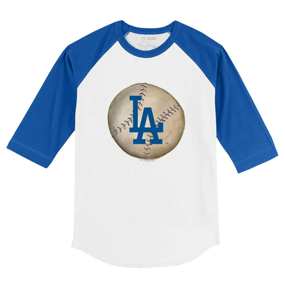 Los Angeles Dodgers Tiny Turnip Youth Stitched Baseball 3/4-Sleeve Raglan T-Shirt - MLB T-shirts