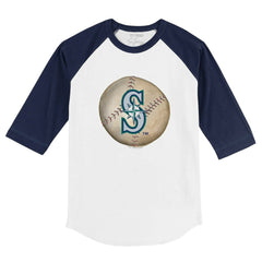 Seattle Mariners Tiny Turnip Youth Stitched Baseball 3/4-Sleeve Raglan T-Shirt - MLB T-shirts