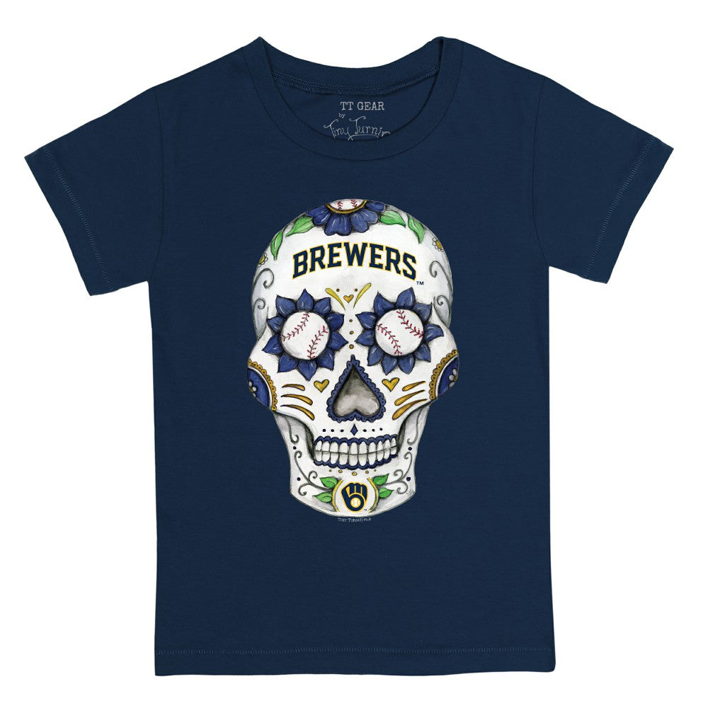 Milwaukee Brewers Tiny Turnip Youth Sugar Skull T-Shirt - MLB T-shirts
