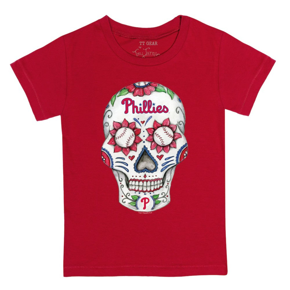 Philadelphia Phillies Tiny Turnip Youth Sugar Skull T-Shirt - MLB T-shirts