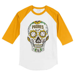 San Diego Padres Tiny Turnip Youth Sugar Skull 3/4-Sleeve Raglan T-Shirt - MLB T-shirts