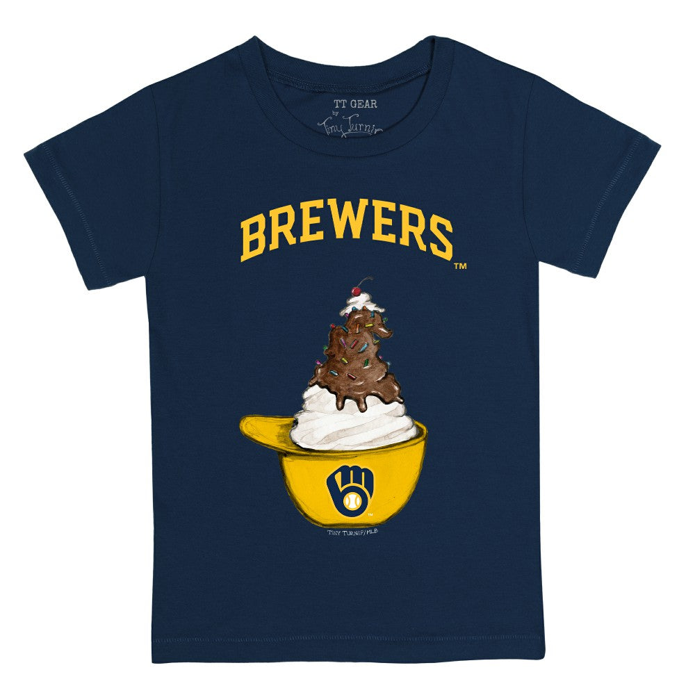 Milwaukee Brewers Tiny Turnip Youth Sundae Helmet T-Shirt - MLB T-shirts