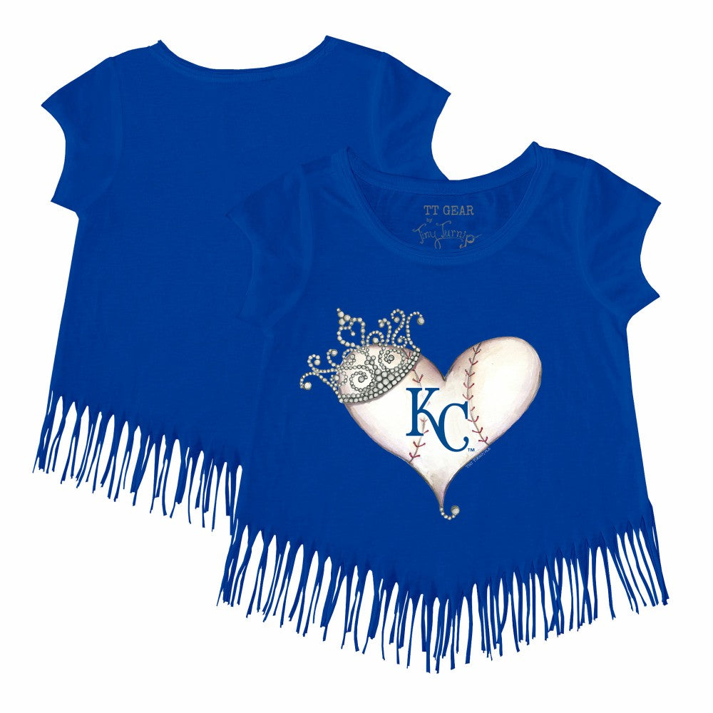 Kansas City Royals Tiny Turnip Girls Youth Tiara Heart Fringe T-Shirt - MLB T-shirts
