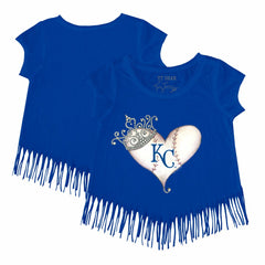 Kansas City Royals Tiny Turnip Girls Youth Tiara Heart Fringe T-Shirt - MLB T-shirts