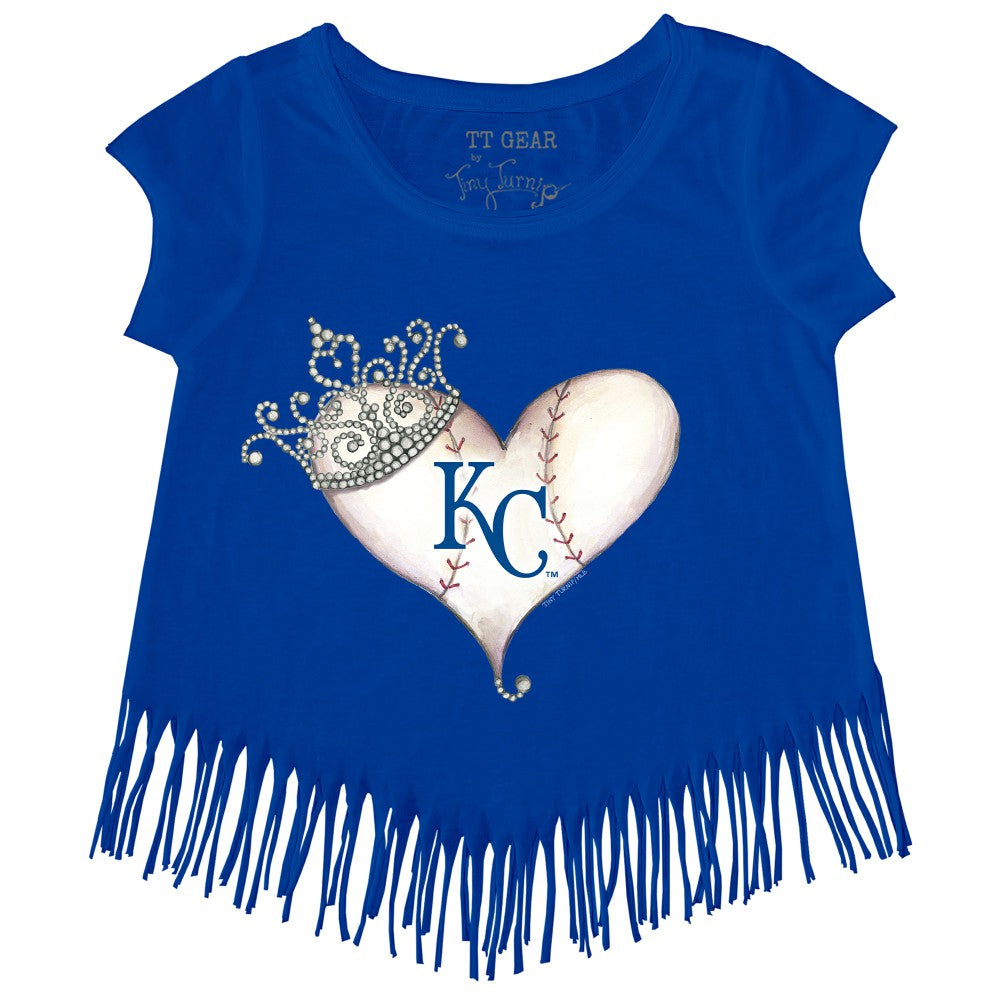 Kansas City Royals Tiny Turnip Girls Youth Tiara Heart Fringe T-Shirt - MLB T-shirts