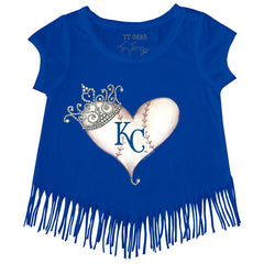 Kansas City Royals Tiny Turnip Girls Youth Tiara Heart Fringe T-Shirt - MLB T-shirts