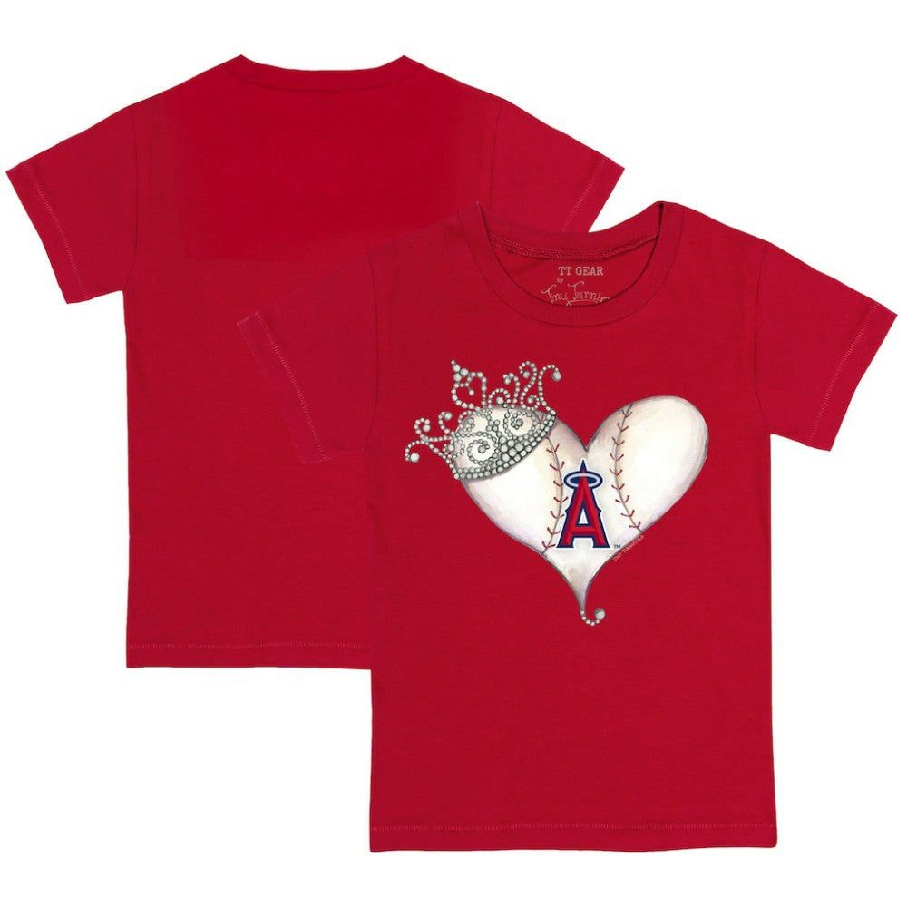 Los Angeles Angels Tiny Turnip Youth Tiara Heart T-Shirt - MLB T-shirts