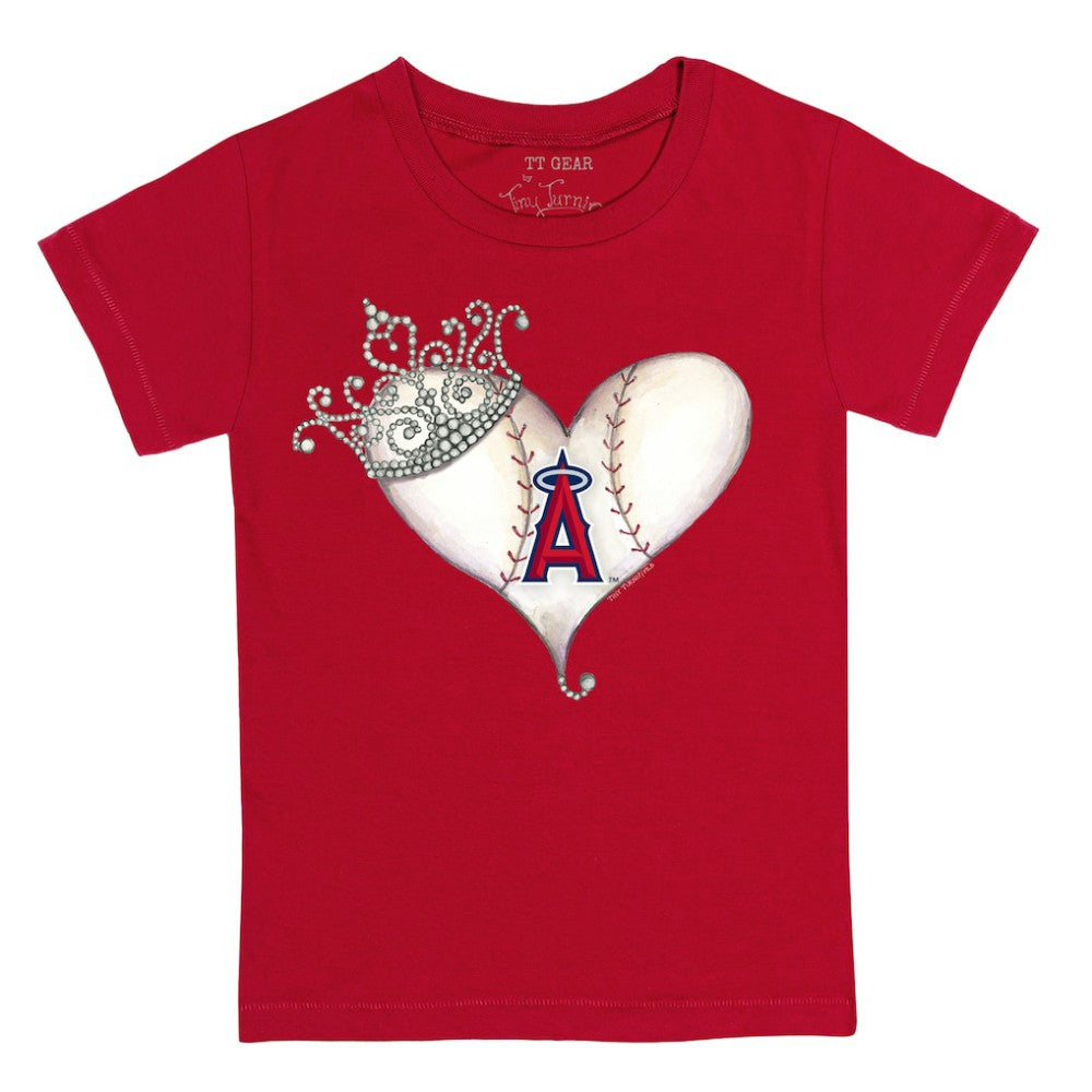 Los Angeles Angels Tiny Turnip Youth Tiara Heart T-Shirt - MLB T-shirts