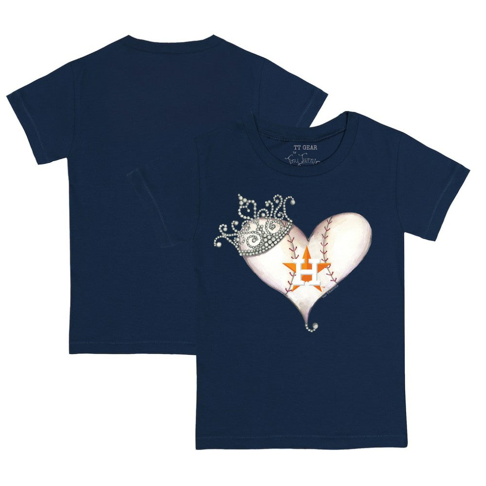 Houston Astros Tiny Turnip Youth Tiara Heart T-Shirt - MLB T-shirts