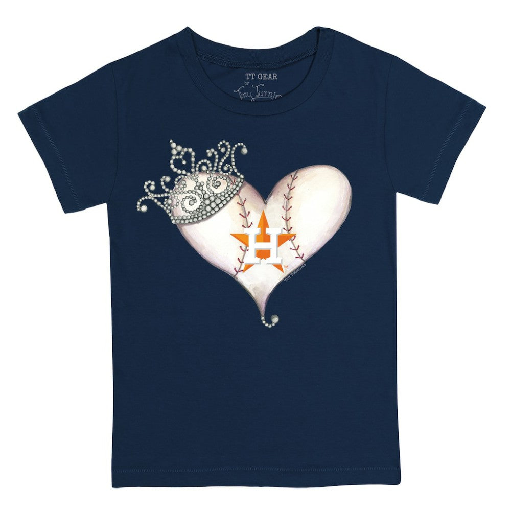 Houston Astros Tiny Turnip Youth Tiara Heart T-Shirt - MLB T-shirts