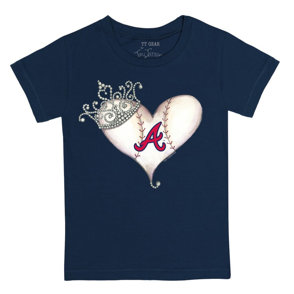 Atlanta Braves Tiny Turnip Youth Tiara Heart T-Shirt - MLB T-shirts