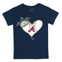 Atlanta Braves Tiny Turnip Youth Tiara Heart T-Shirt - MLB T-shirts