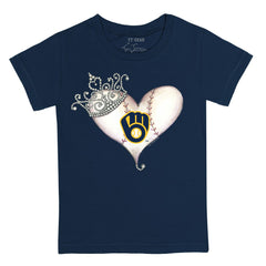 Milwaukee Brewers Tiny Turnip Youth Tiara Heart T-Shirt - MLB T-shirts