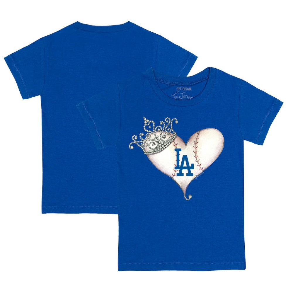 Los Angeles Dodgers Tiny Turnip Youth Tiara Heart T-Shirt - MLB T-shirts