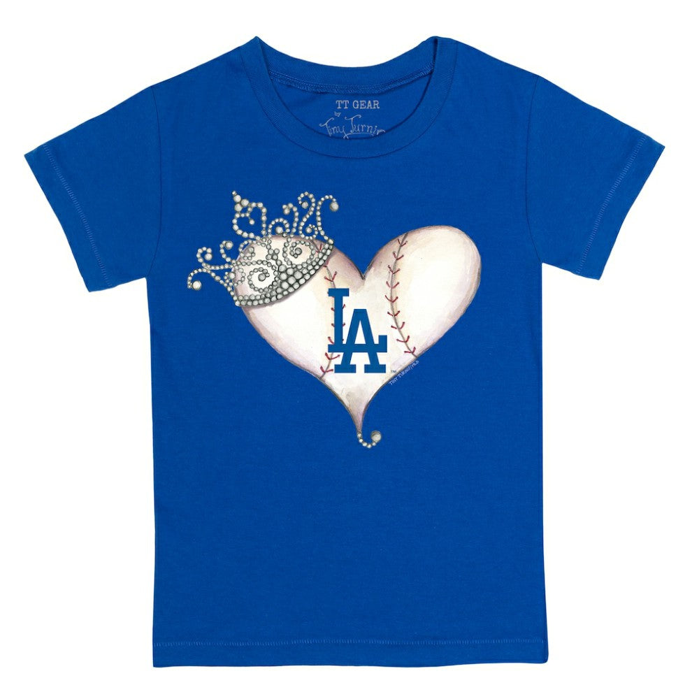 Los Angeles Dodgers Tiny Turnip Youth Tiara Heart T-Shirt - MLB T-shirts