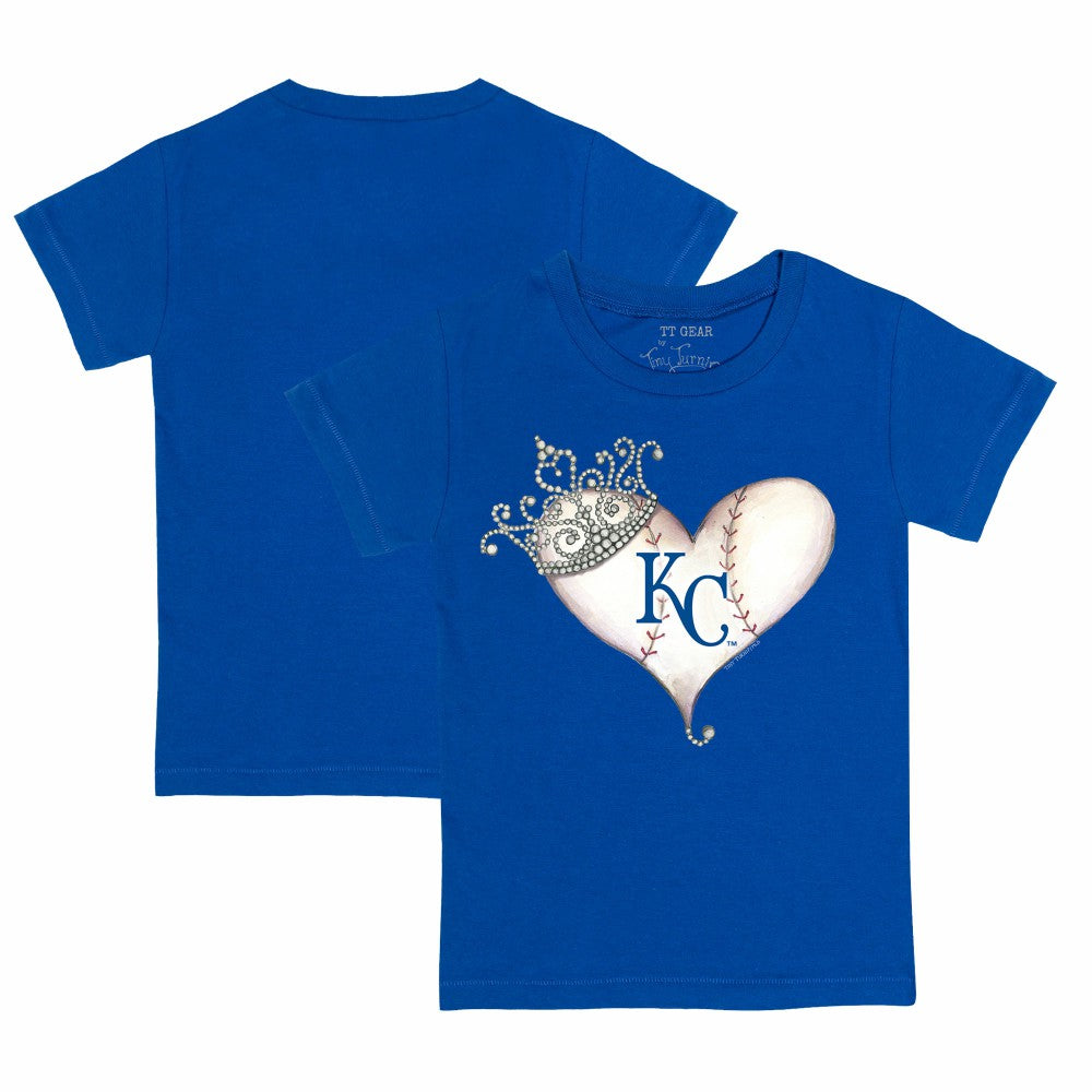 Kansas City Royals Tiny Turnip Youth Tiara Heart T-Shirt - MLB T-shirts