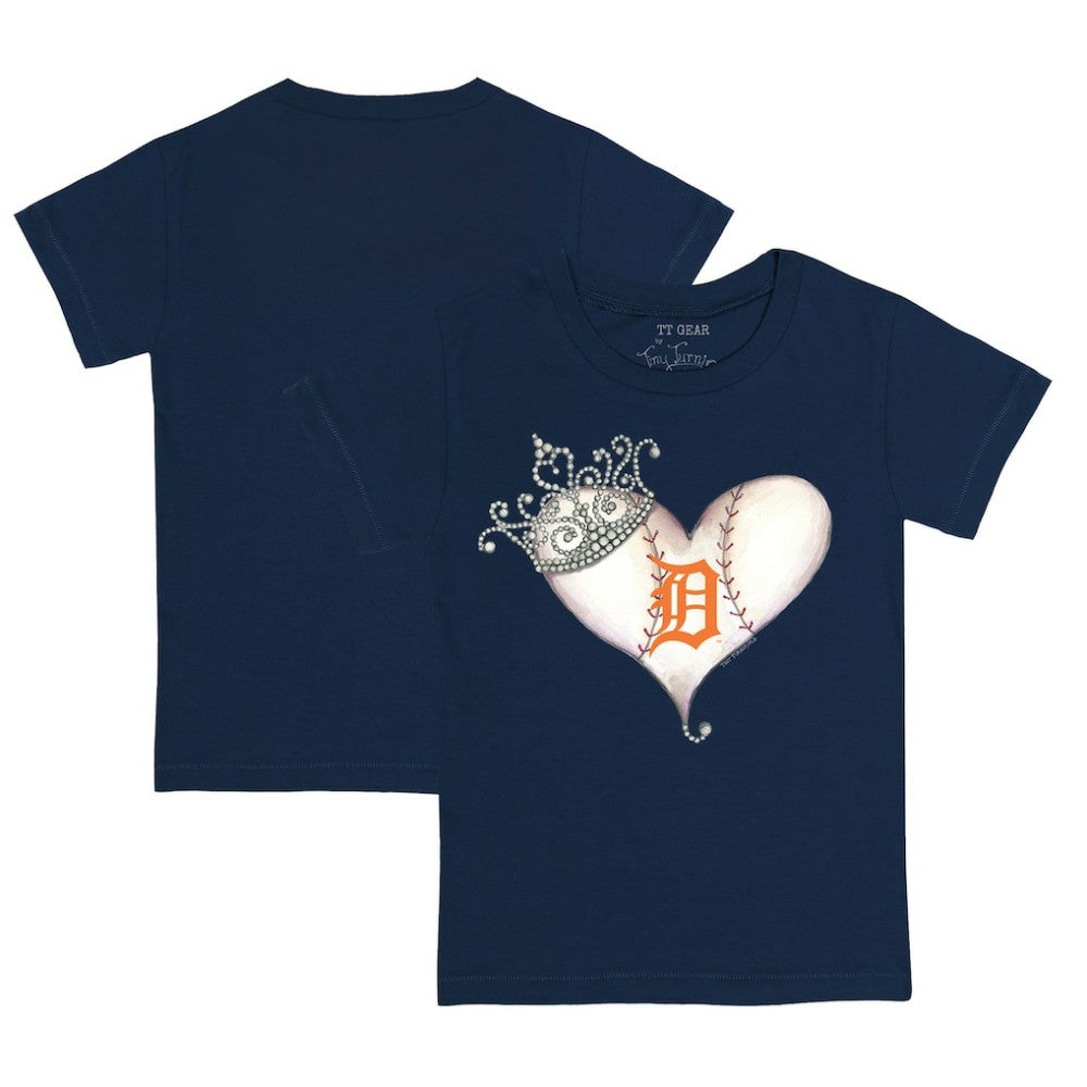Detroit Tigers Tiny Turnip Youth Tiara Heart T-Shirt - MLB T-shirts
