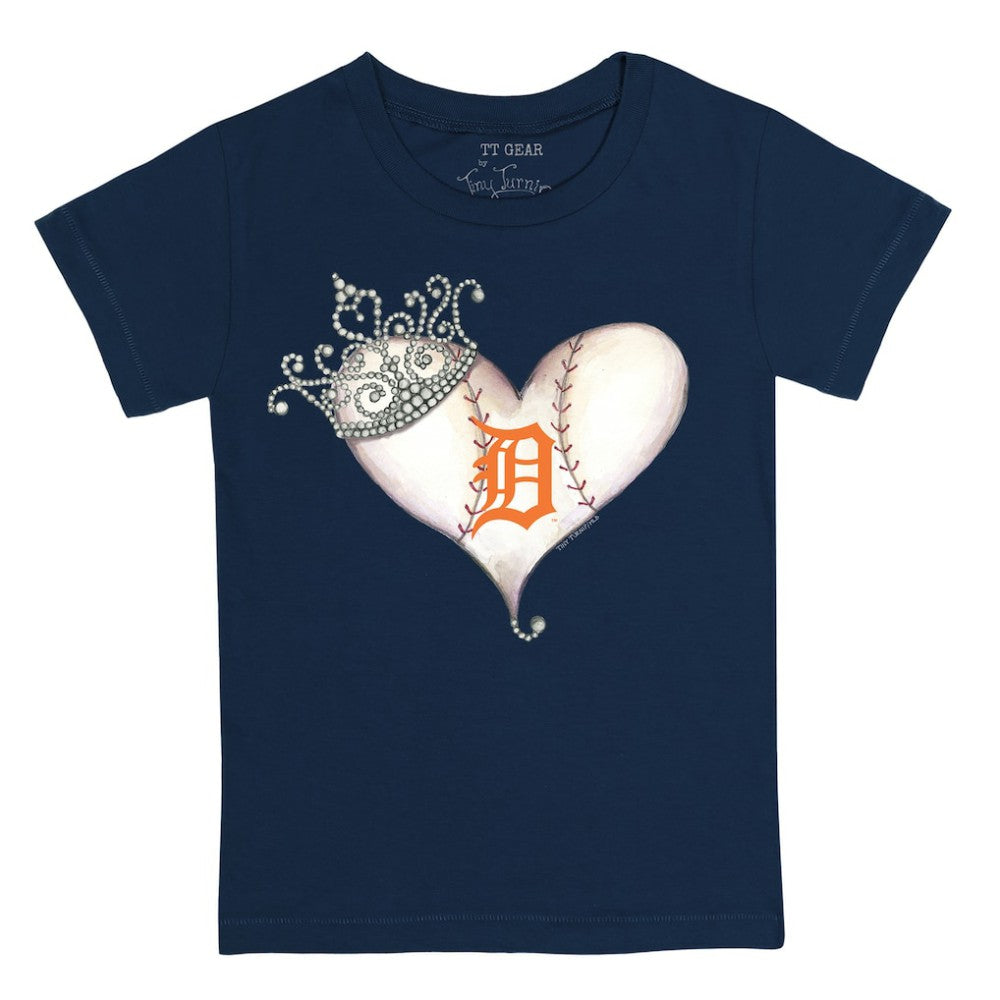Detroit Tigers Tiny Turnip Youth Tiara Heart T-Shirt - MLB T-shirts