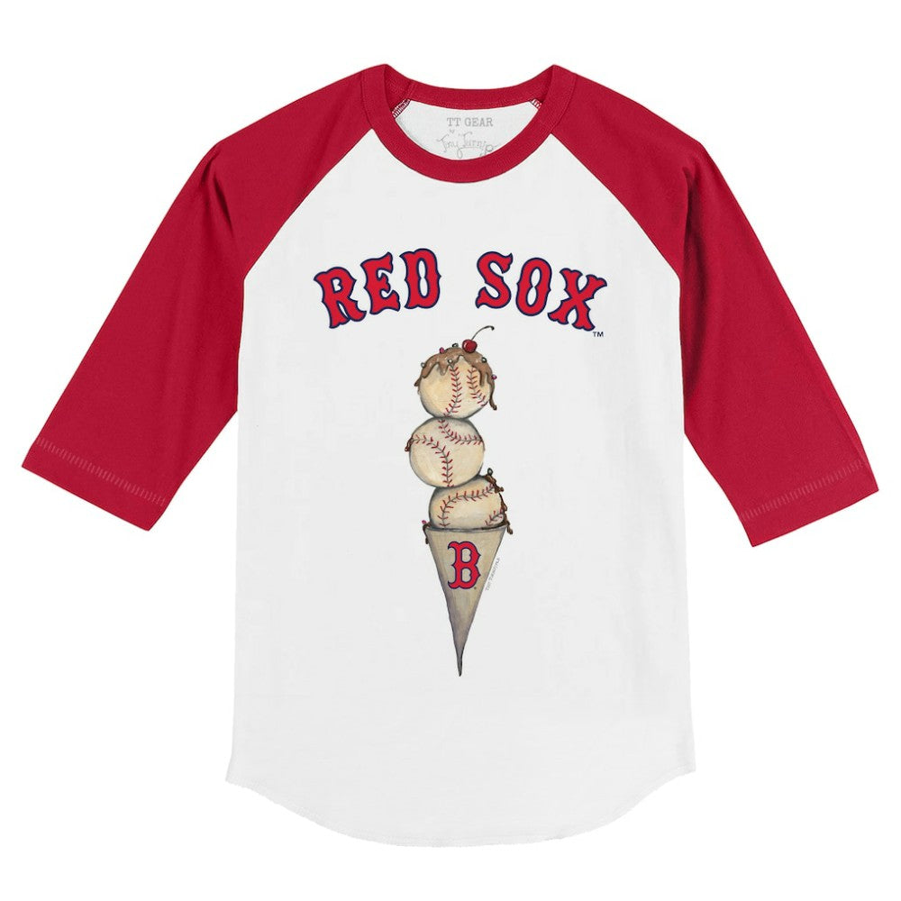 Boston Red Sox Tiny Turnip Youth Triple Scoop 3/4-Sleeve Raglan T-Shirt - MLB T-shirts