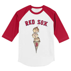Boston Red Sox Tiny Turnip Youth Triple Scoop 3/4-Sleeve Raglan T-Shirt - MLB T-shirts
