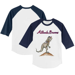 Atlanta Braves Tiny Turnip Youth TT Rex 3/4-Sleeve Raglan T-Shirt - MLB T-shirts