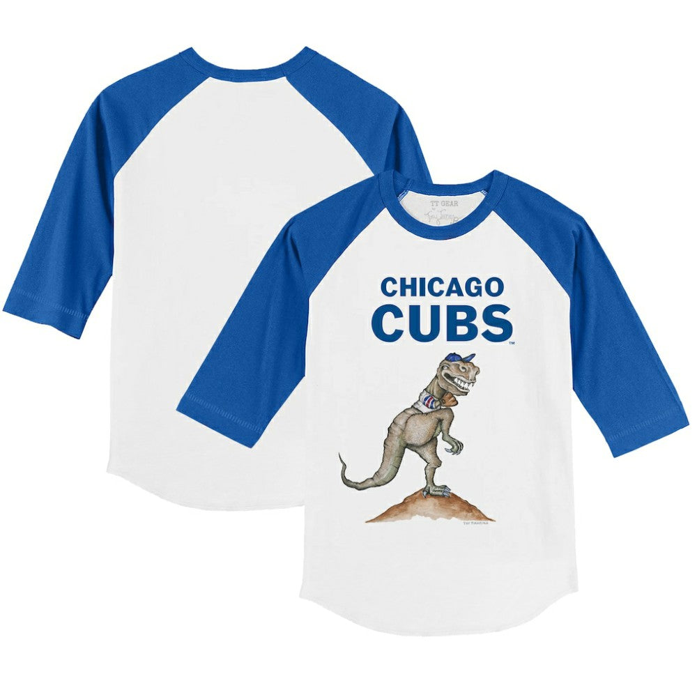 Chicago Cubs Tiny Turnip Youth TT Rex 3/4-Sleeve Raglan T-Shirt - MLB T-shirts