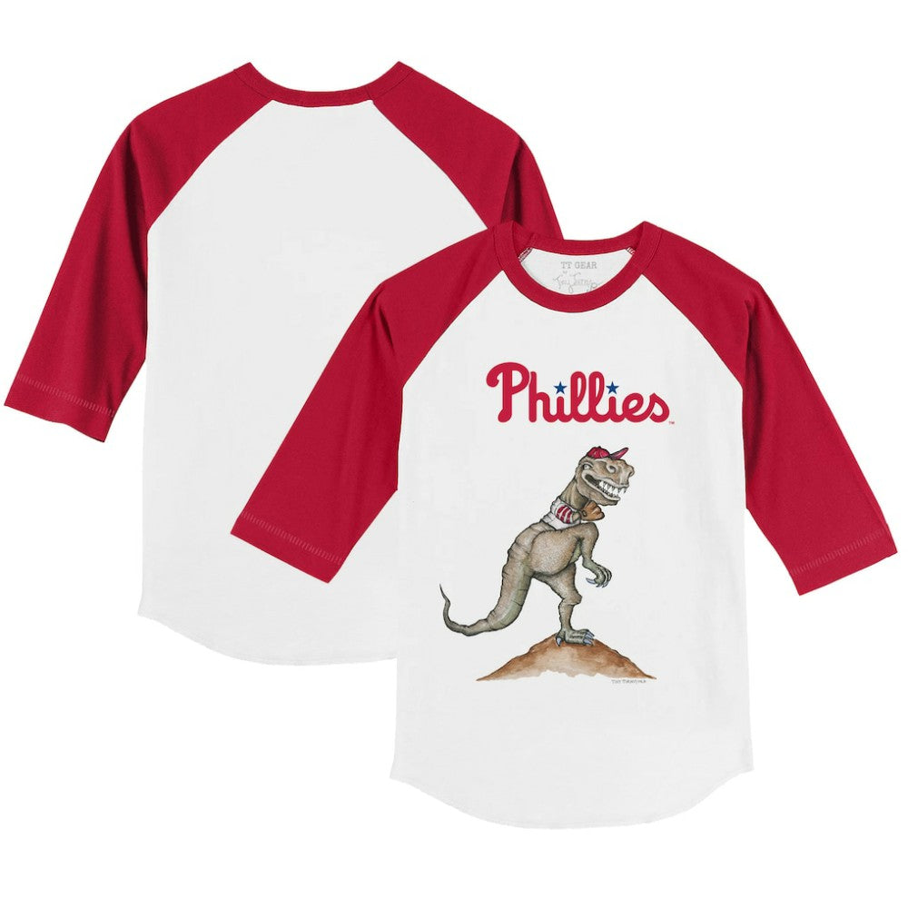 Philadelphia Phillies Tiny Turnip Youth TT Rex 3/4-Sleeve Raglan T-Shirt - MLB T-shirts