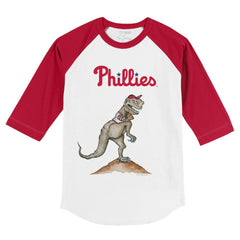 Philadelphia Phillies Tiny Turnip Youth TT Rex 3/4-Sleeve Raglan T-Shirt - MLB T-shirts