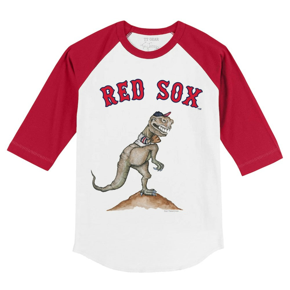 Boston Red Sox Tiny Turnip Youth TT Rex 3/4-Sleeve Raglan T-Shirt - MLB T-shirts