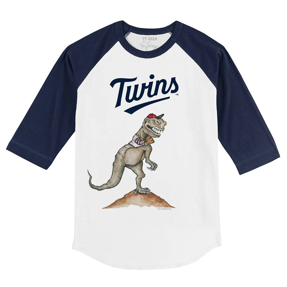 Minnesota Twins Tiny Turnip Youth TT Rex 3/4-Sleeve Raglan T-Shirt - MLB T-shirts