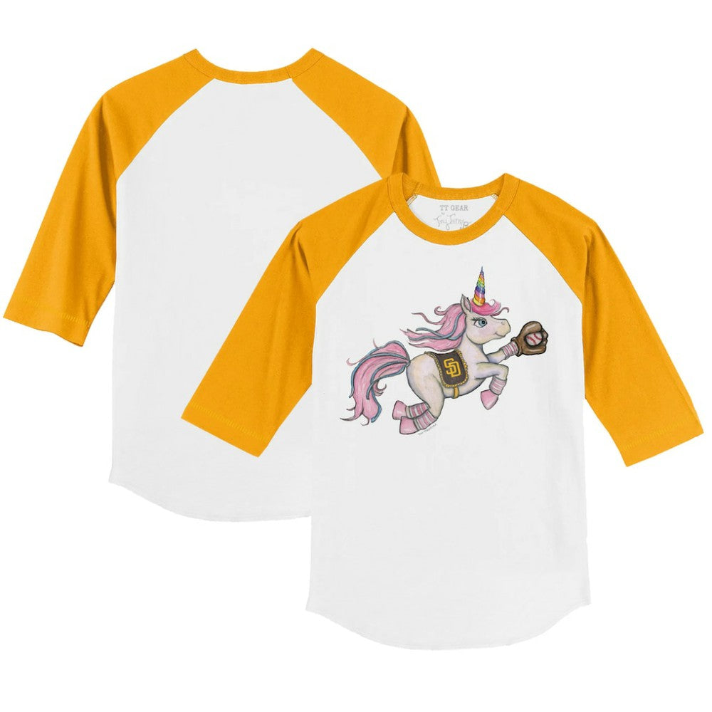 San Diego Padres Tiny Turnip Youth Unicorn 3/4-Sleeve Raglan T-Shirt - MLB T-shirts