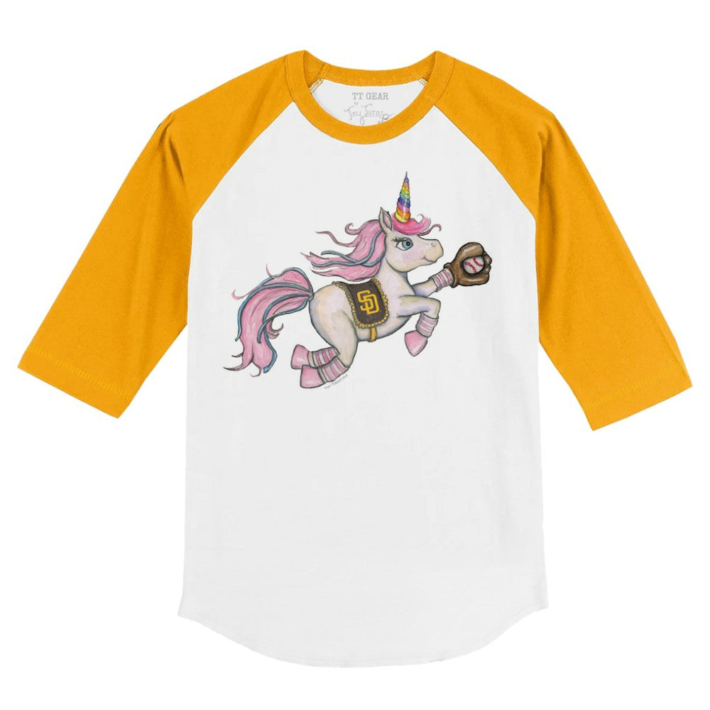 San Diego Padres Tiny Turnip Youth Unicorn 3/4-Sleeve Raglan T-Shirt - MLB T-shirts