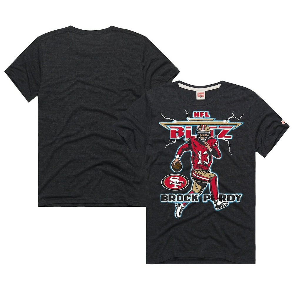San Francisco 49ers Brock Purdy  Homage Unisex NFL Blitz Player Tri-Blend T-Shirt | NFL Discount