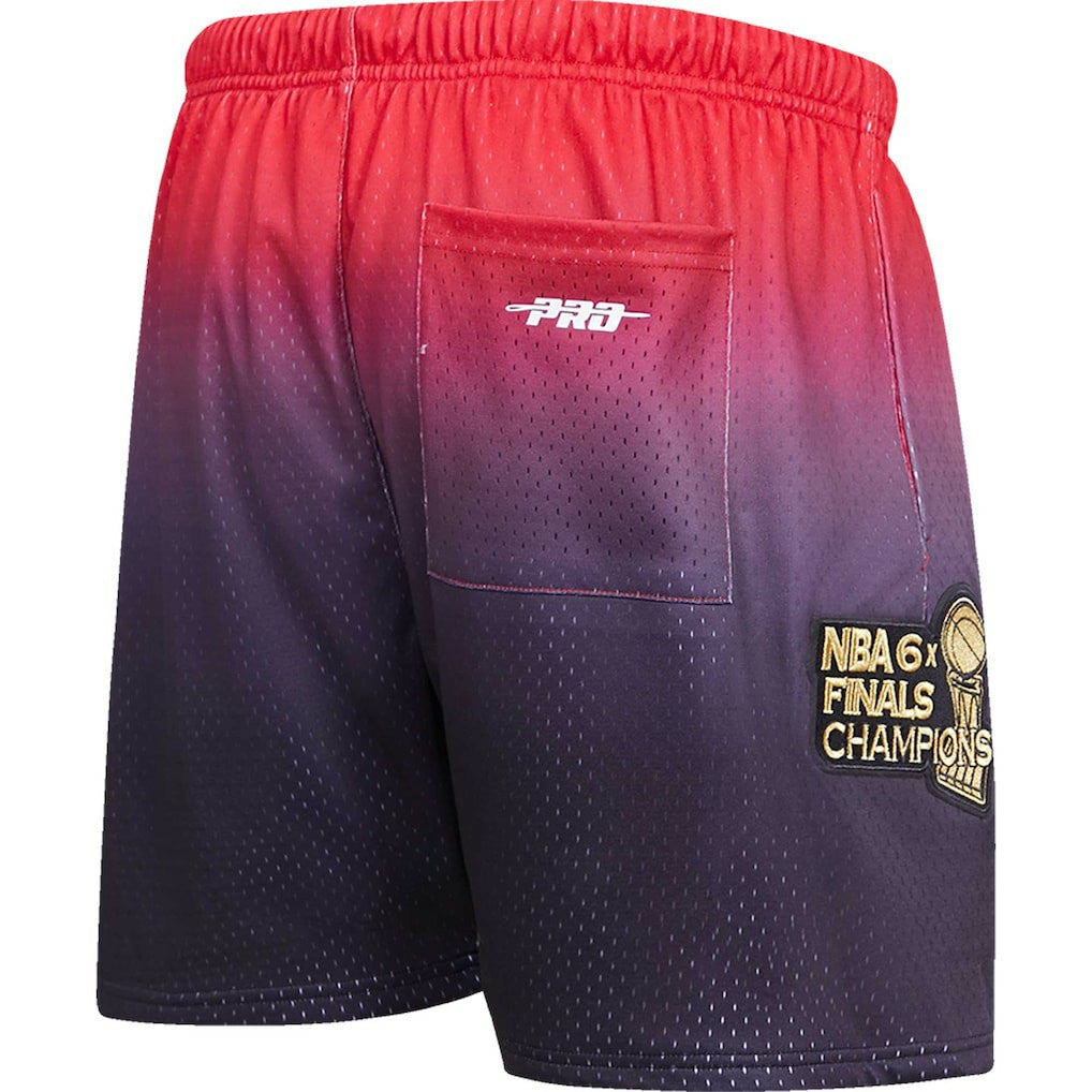 Black/Red Chicago Bulls Pro Standard Ombre Mesh Shorts | NBA