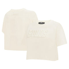 Cream Chicago Bulls Pro Standard Women's Neutral Boxy Crop T-Shirt sale | NBA