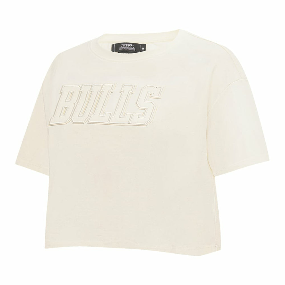 Cream Chicago Bulls Pro Standard Women's Neutral Boxy Crop T-Shirt sale | NBA