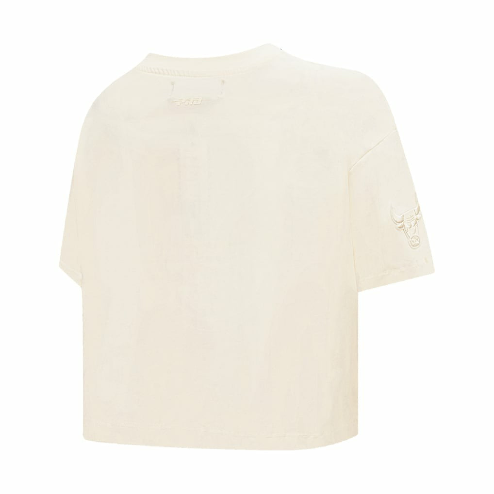 Cream Chicago Bulls Pro Standard Women's Neutral Boxy Crop T-Shirt sale | NBA