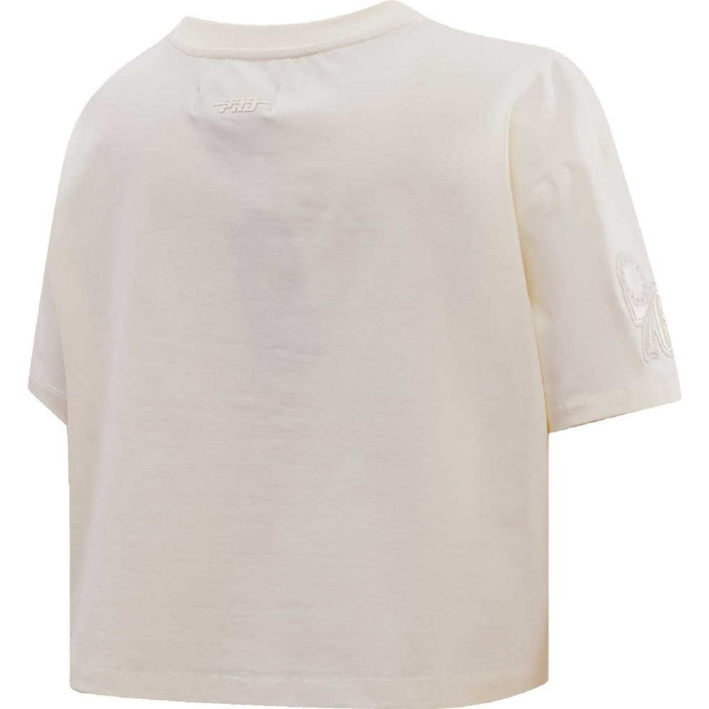 Cream Philadelphia 76ers Pro Standard Women's Neutral Boxy Crop T-Shirt | NBA