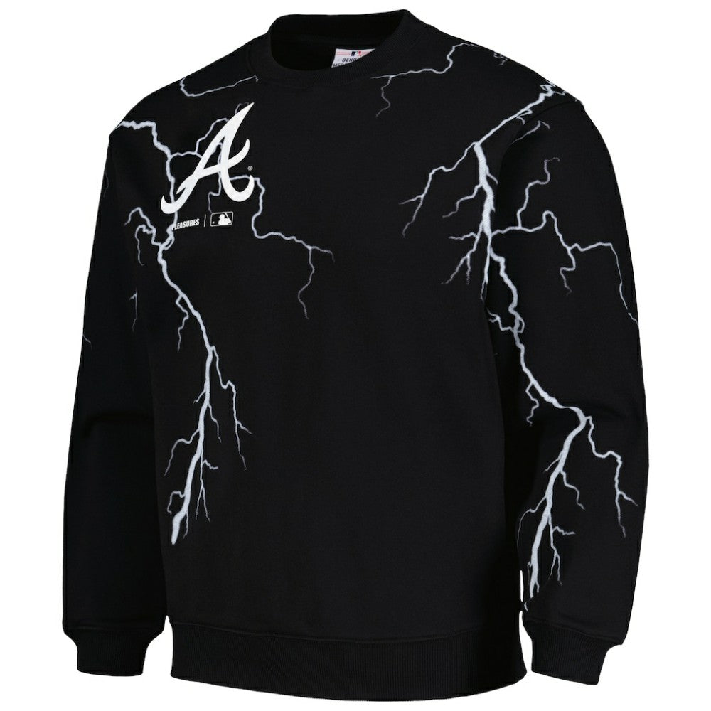 Atlanta Braves PLEASURES Lightning Crewneck Pullover Sweatshirt - MLB Pullover