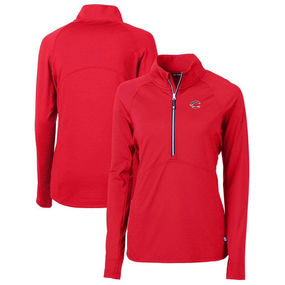 Cincinnati Reds Cutter & Buck Women's Americana Logo Adapt Eco Knit Stretch Recycled Half-Zip Pullover Top - MLB Pullover